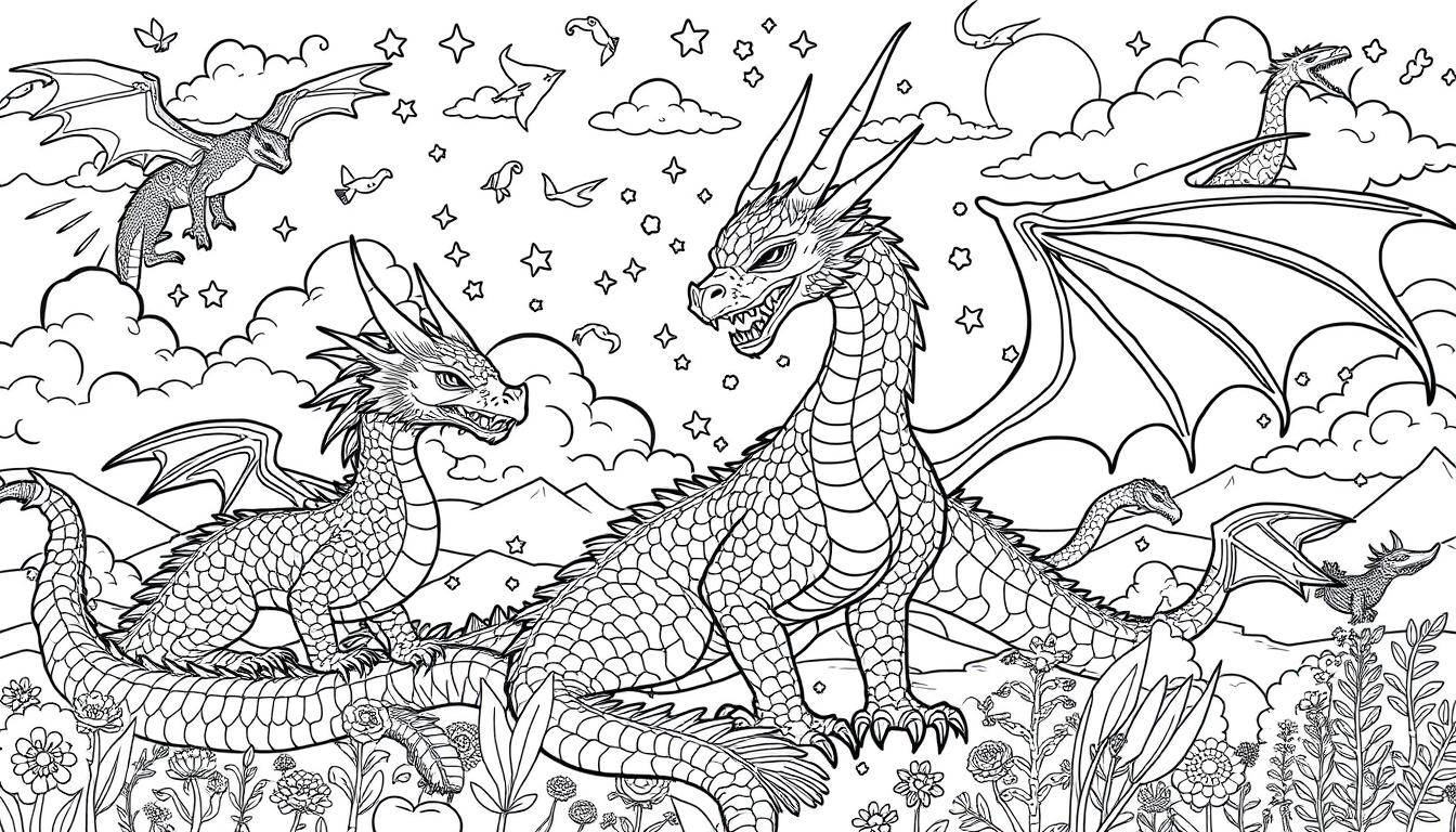 dragon printables coloring sheets