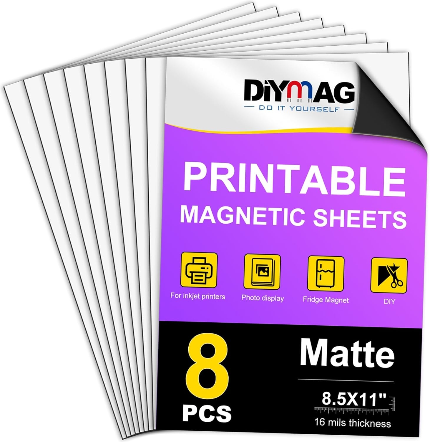 DIYMAG Printable Magnetic Sheets 8Pcs 8 5 X 11 Inch Flexible X 11 EBay