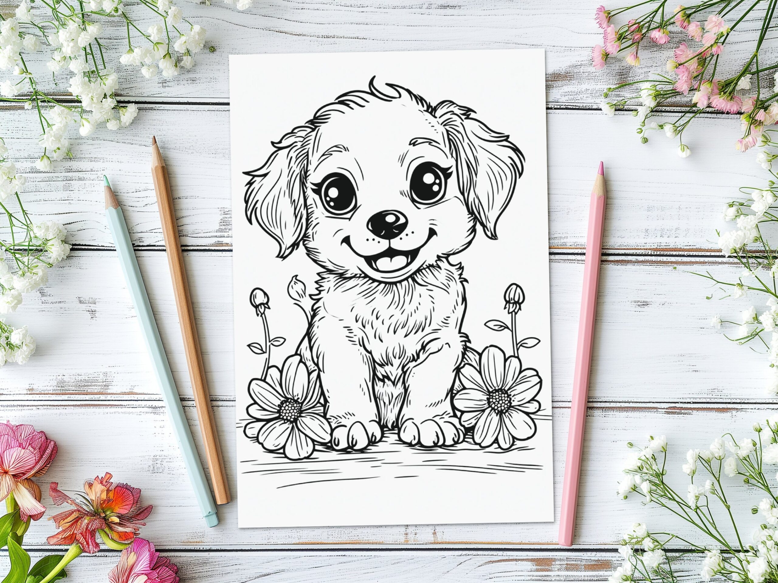 printable coloring page dog