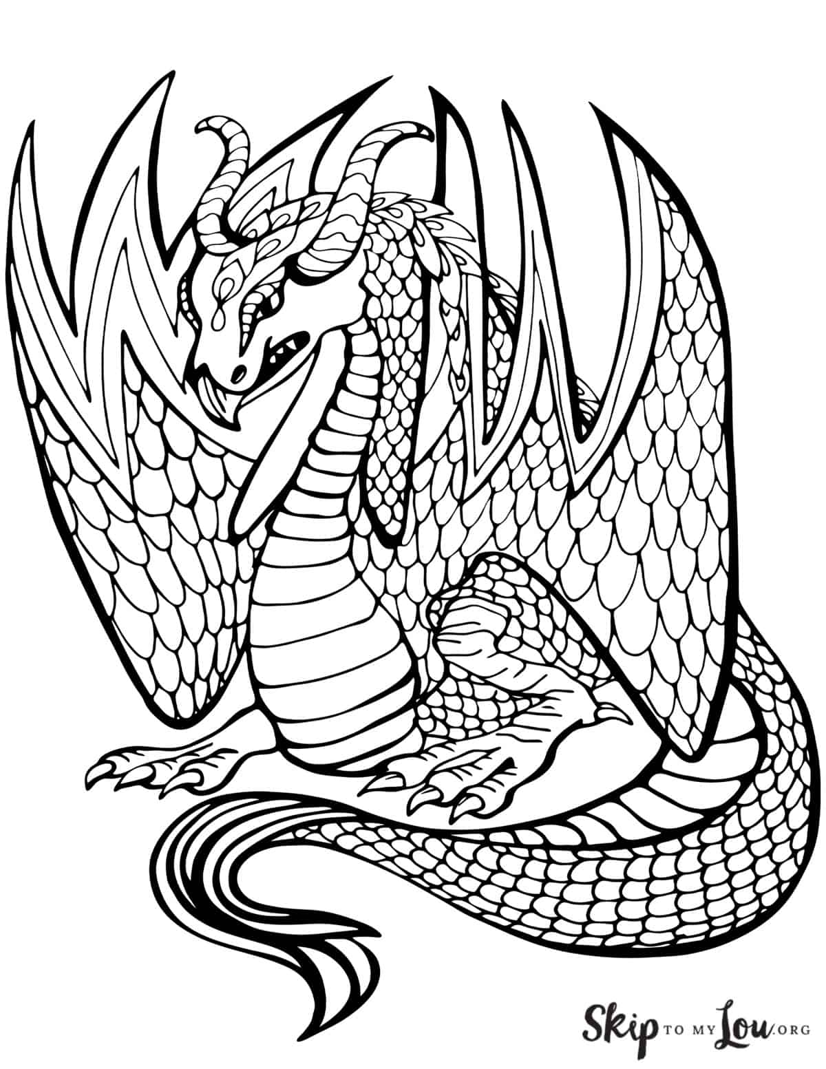 printable dragon pictures to color