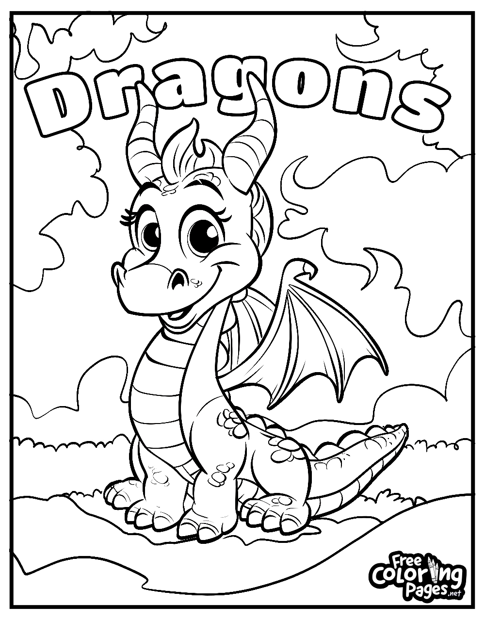 free printable dragon coloring pages