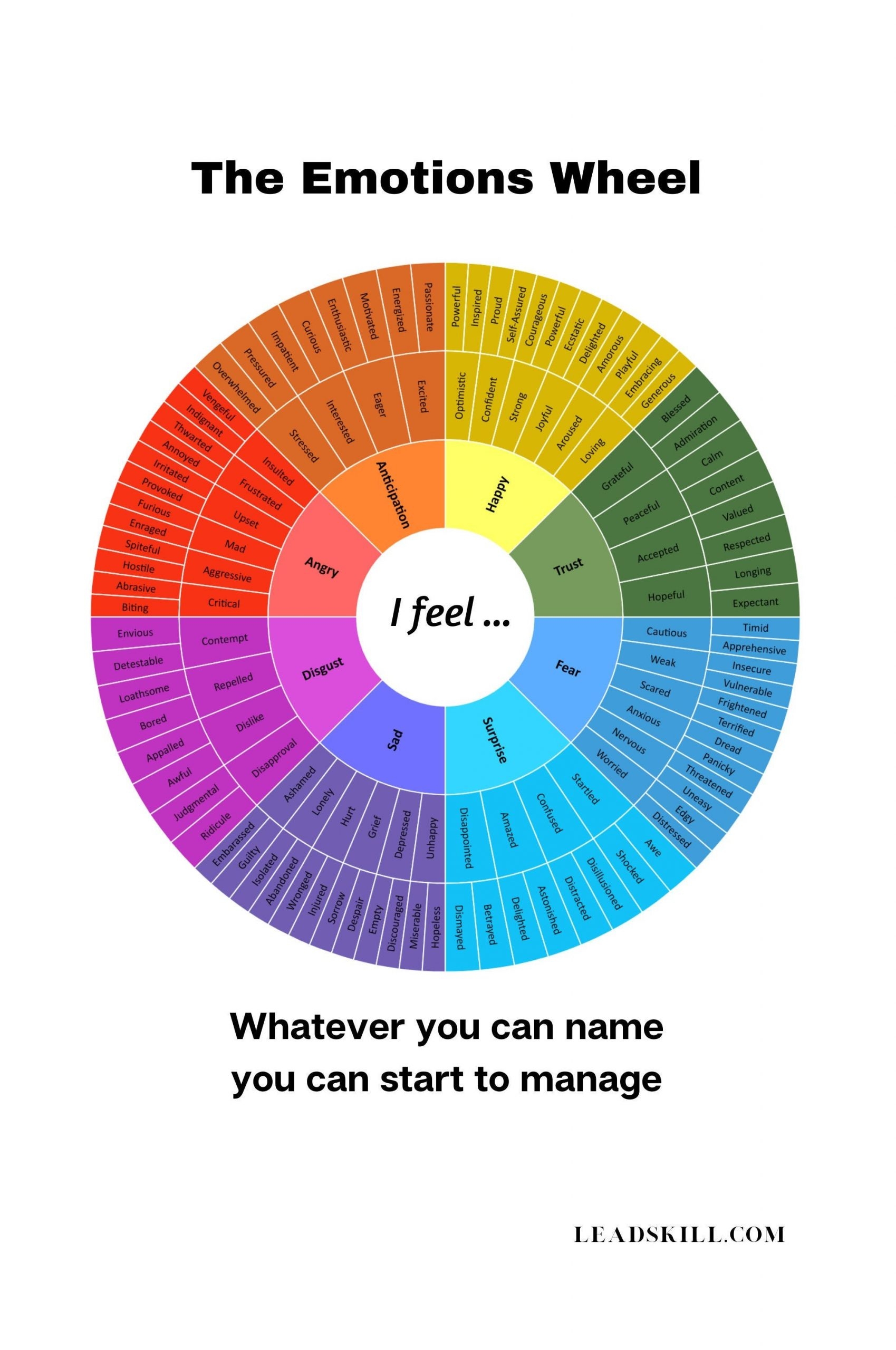 EMOTIONS WHEEL 128 Emotions For Naming Feelings Digital Download Leadskill