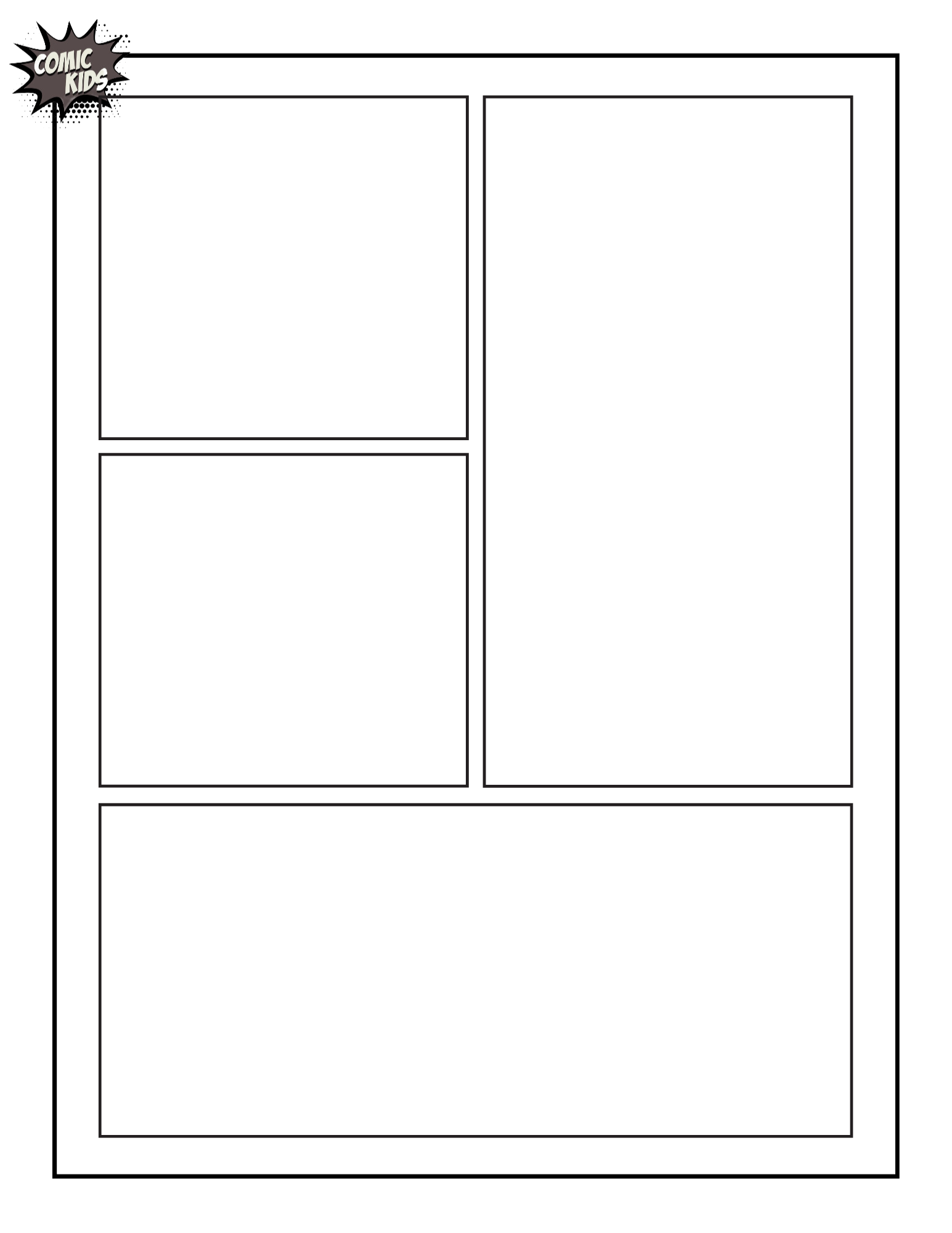 blank cartoon strip printable