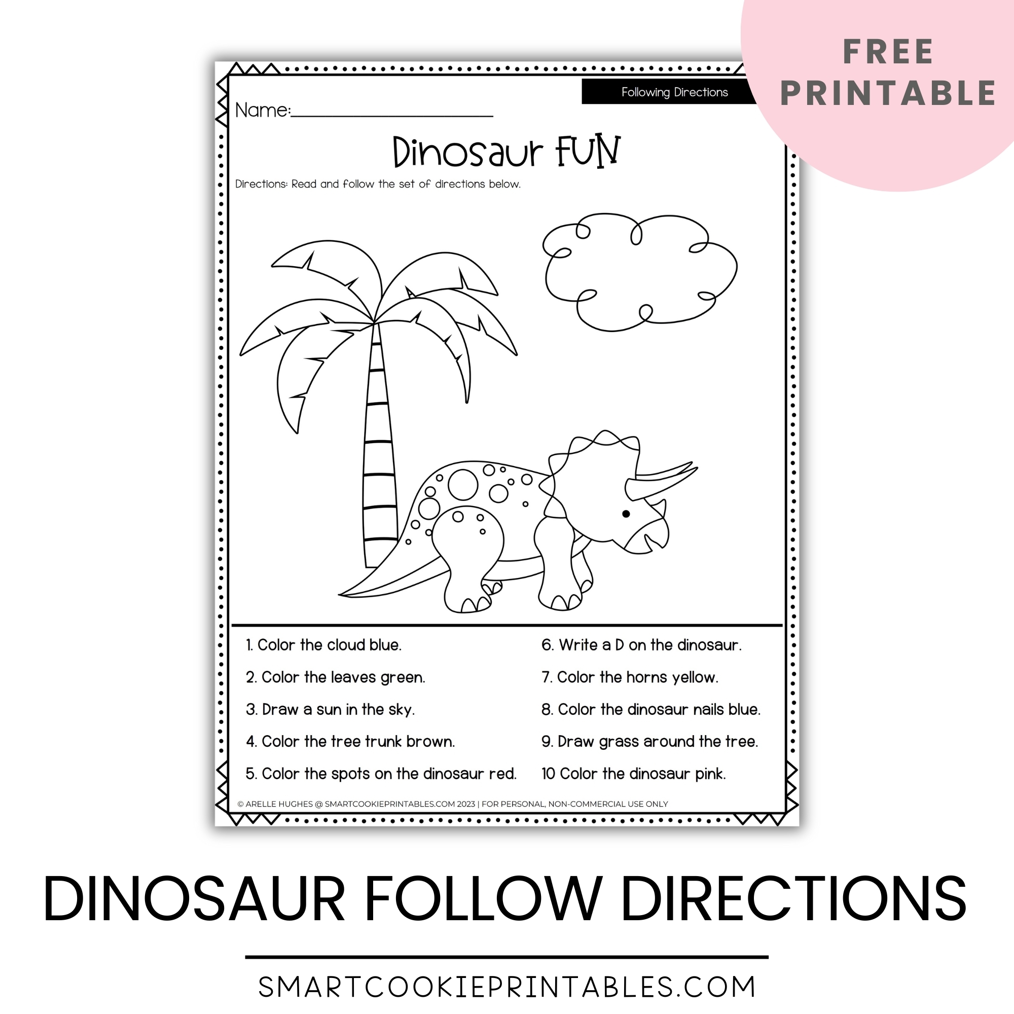 following directions printables