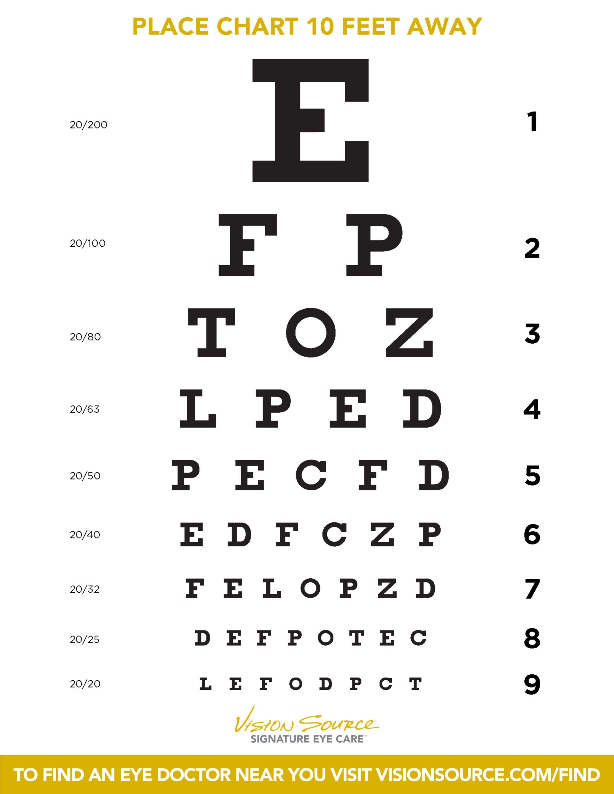 snellen chart printable
