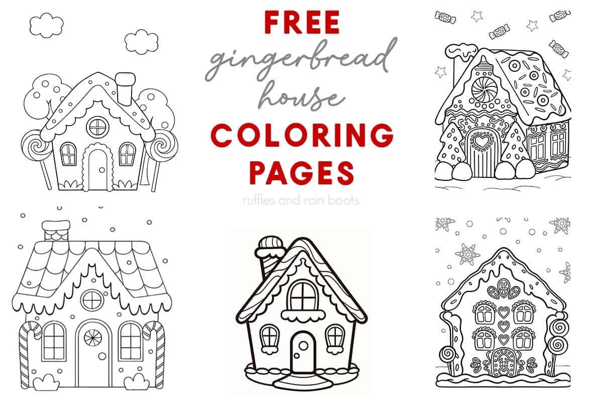 Free Gingerbread House Coloring Pages Ruffles And Rain Boots