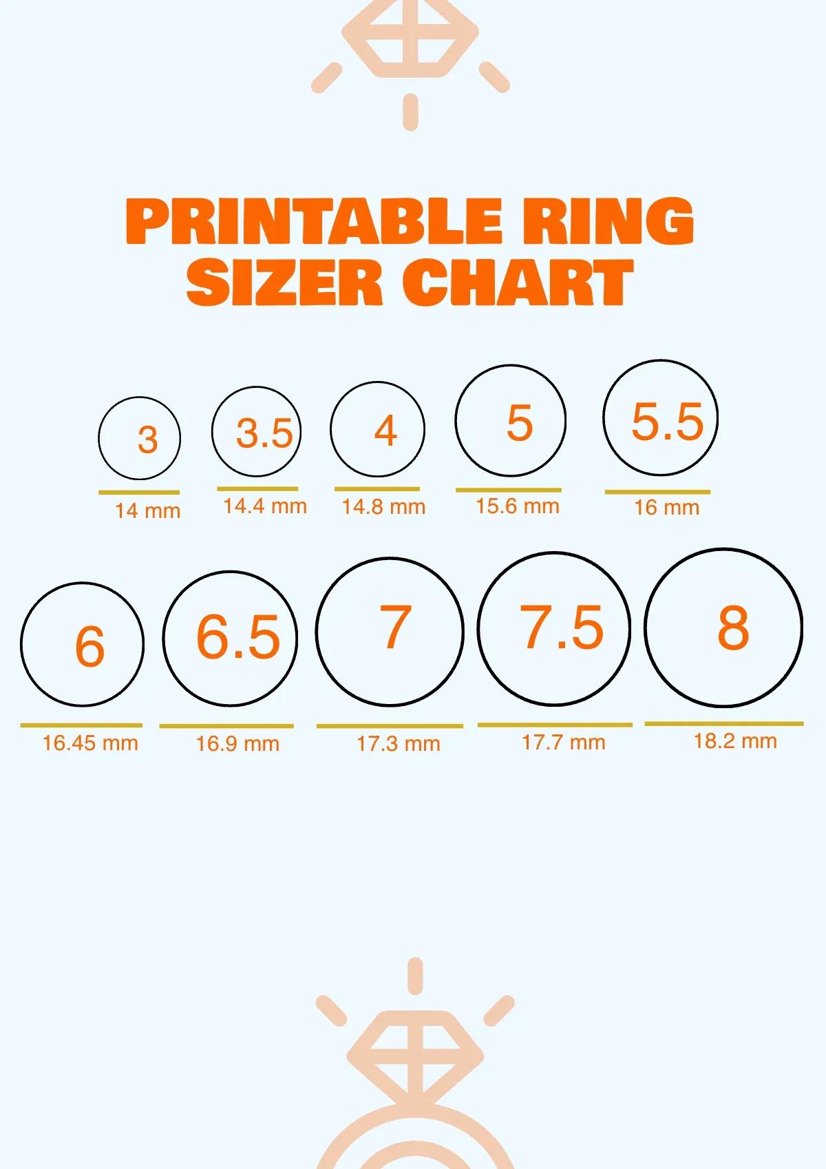 ring size chart printable ring sizer