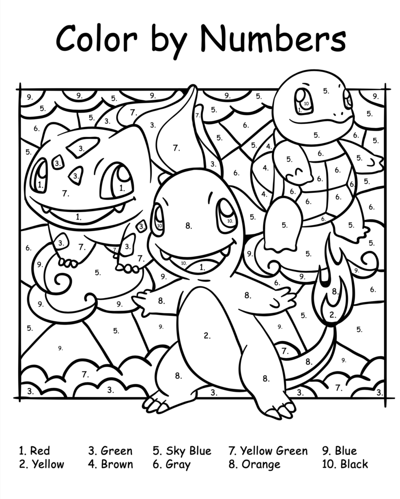 color by number free printables