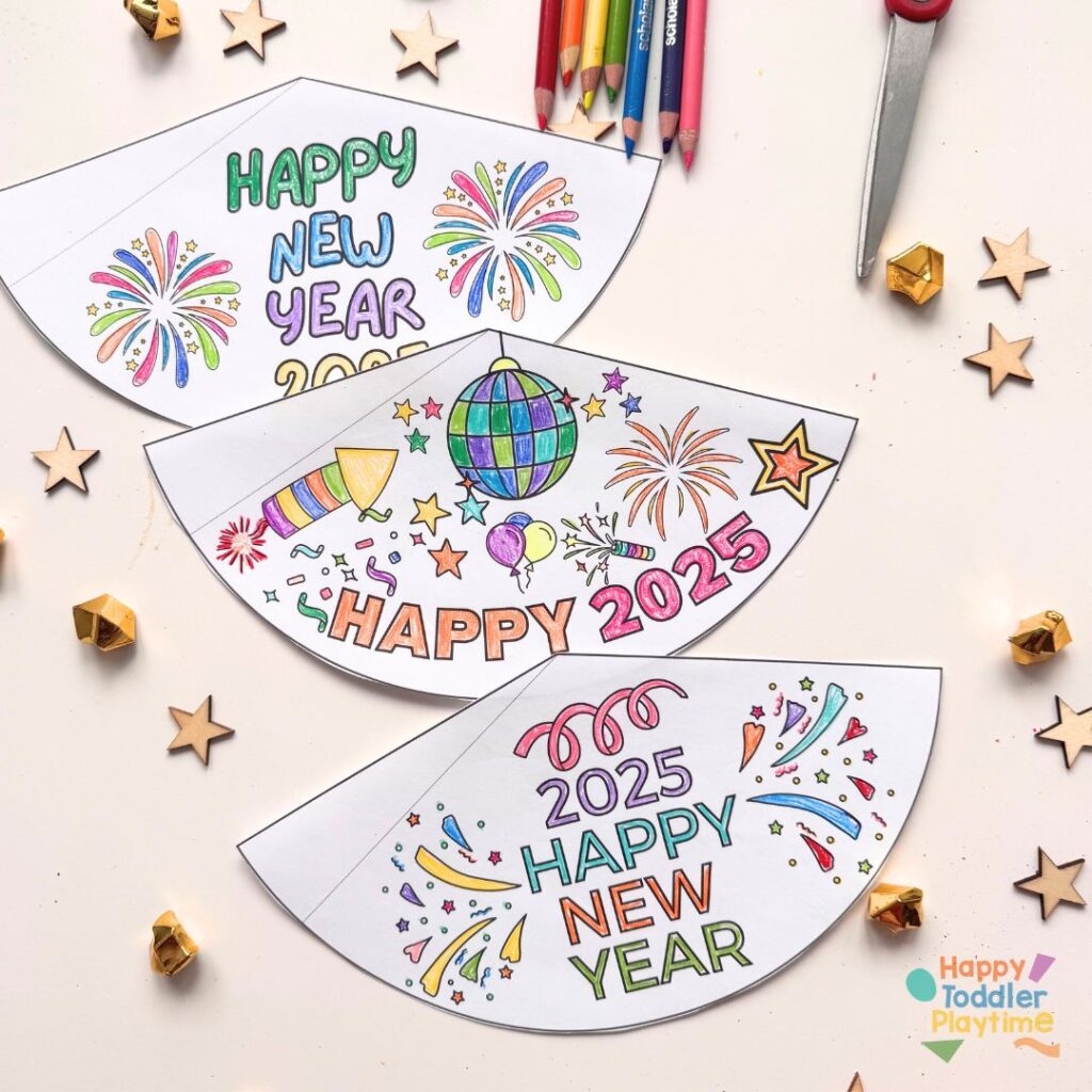Free Printable 2026 New Year s Eve Party Hat Happy Toddler Playtime