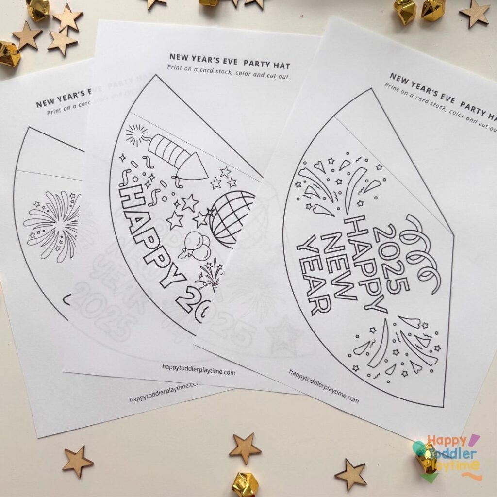 Free Printable 2026 New Year s Eve Party Hat Happy Toddler Playtime