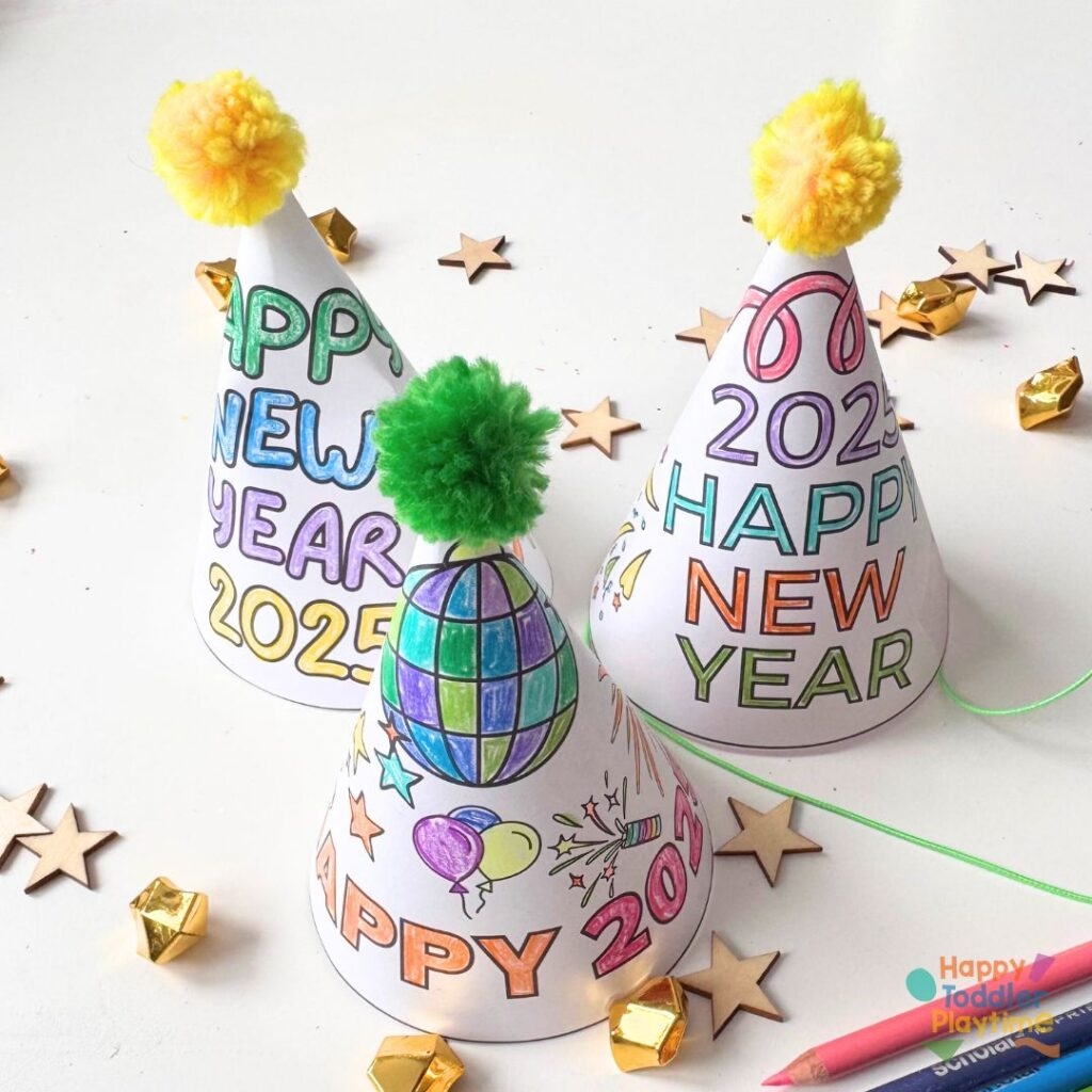 Free Printable 2026 New Year s Eve Party Hat Happy Toddler Playtime
