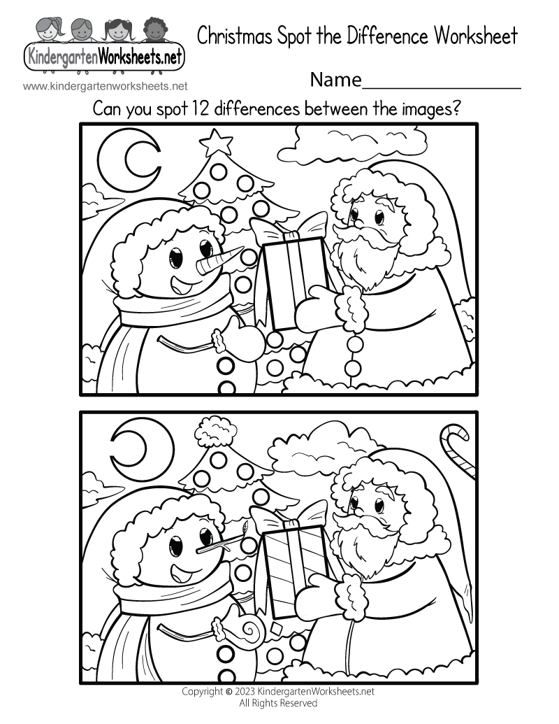 Free Printable Christmas Spot The Difference Worksheet