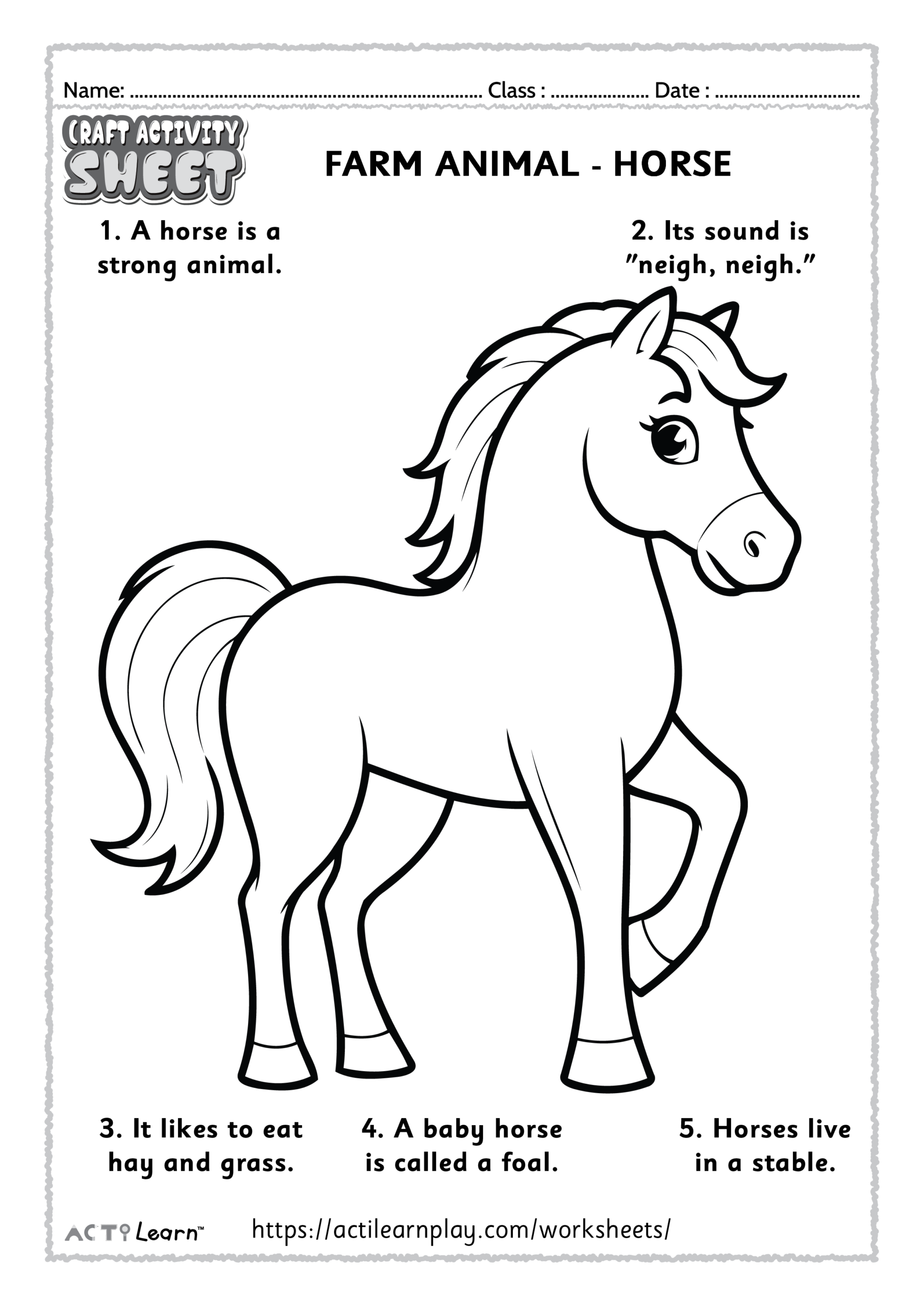 horse printable coloring pages