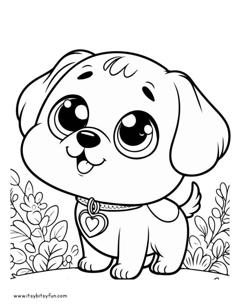 dog colouring printable