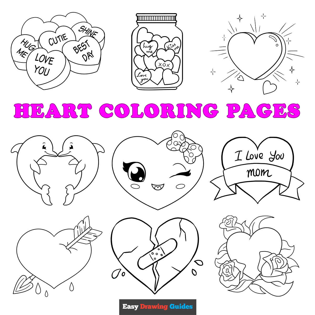 printable heart coloring pages