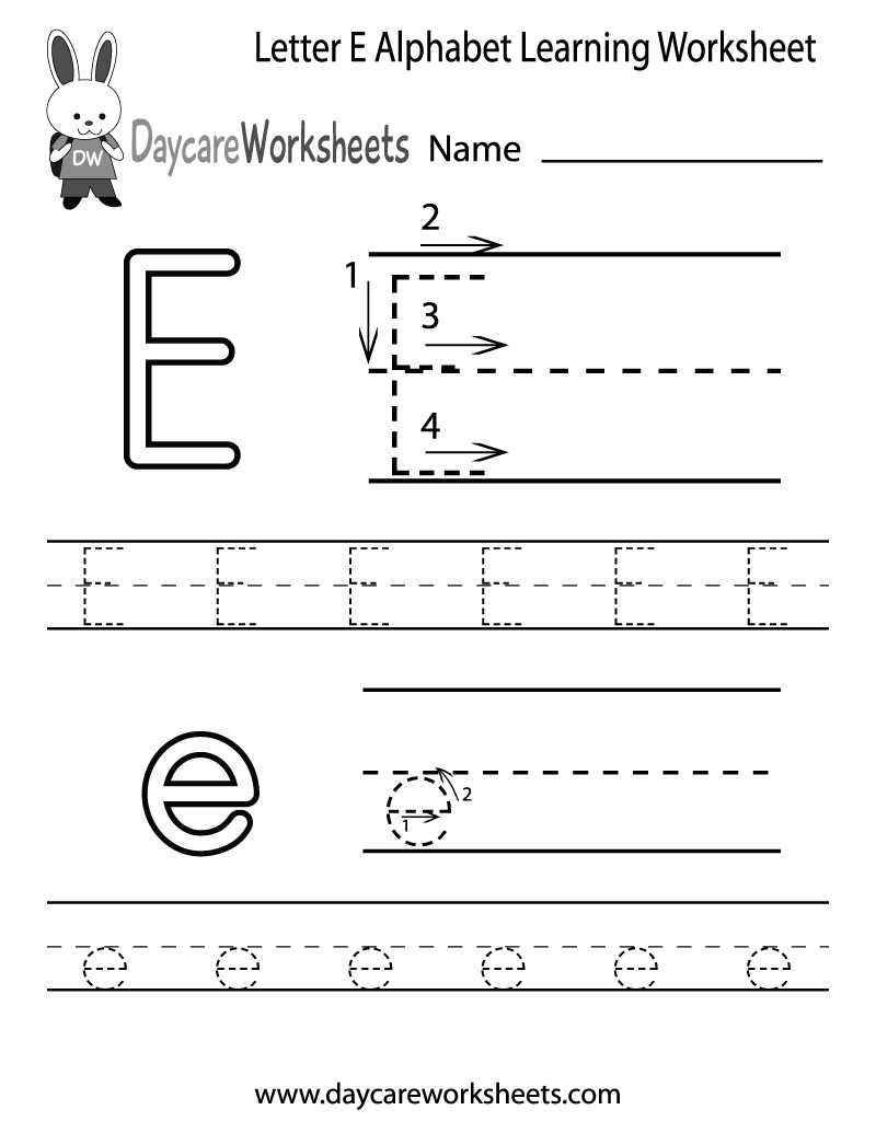 letter e printable