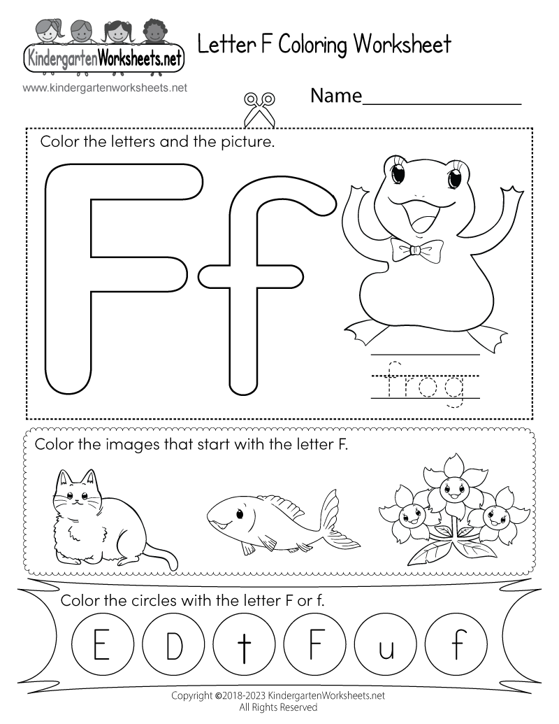 Free Printable Letter F Coloring Worksheet