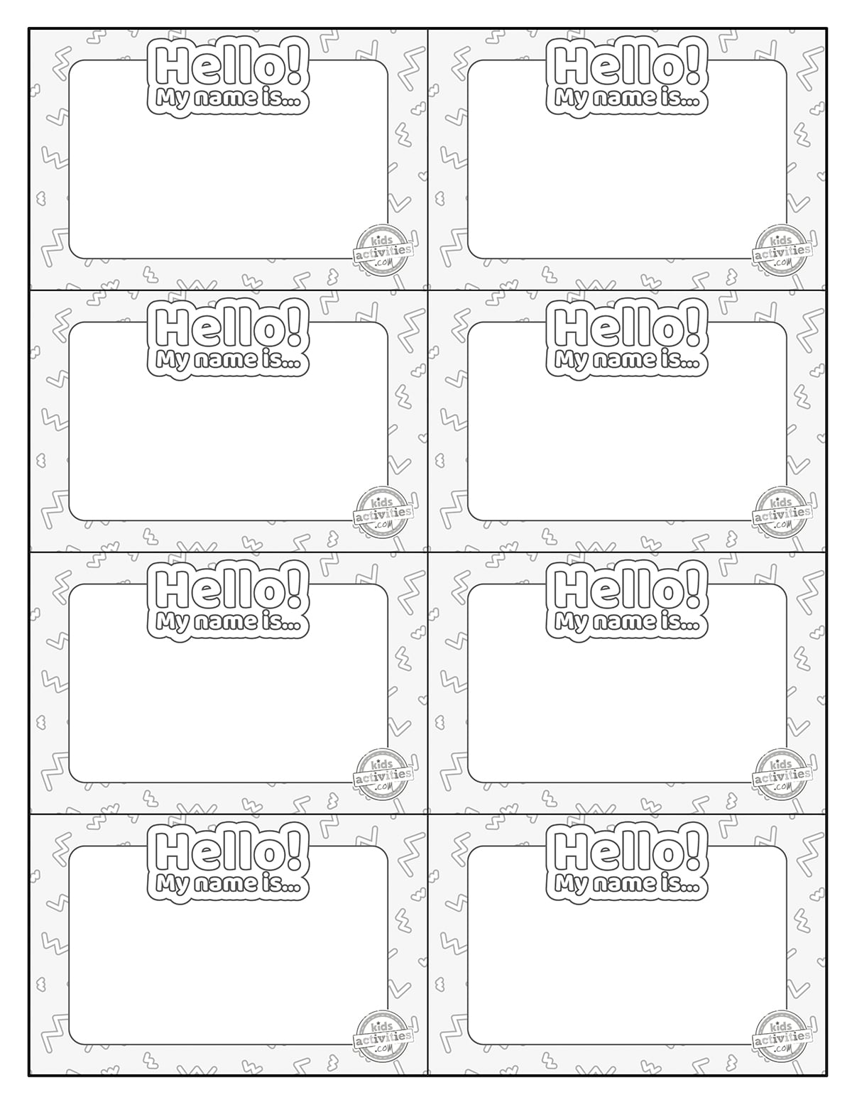 Free Printable Name Tags For School Parties More Kids Activities Blog