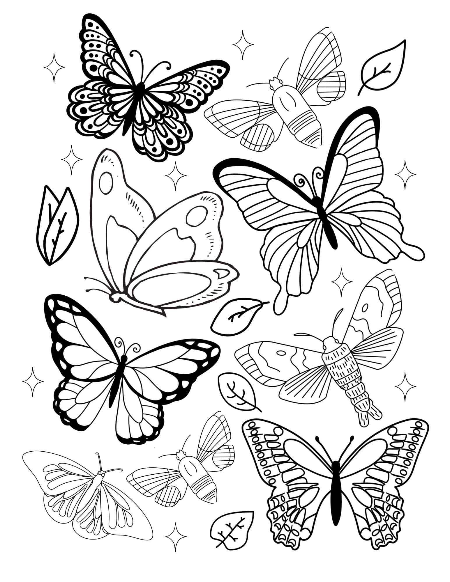 printable butterfly coloring sheets