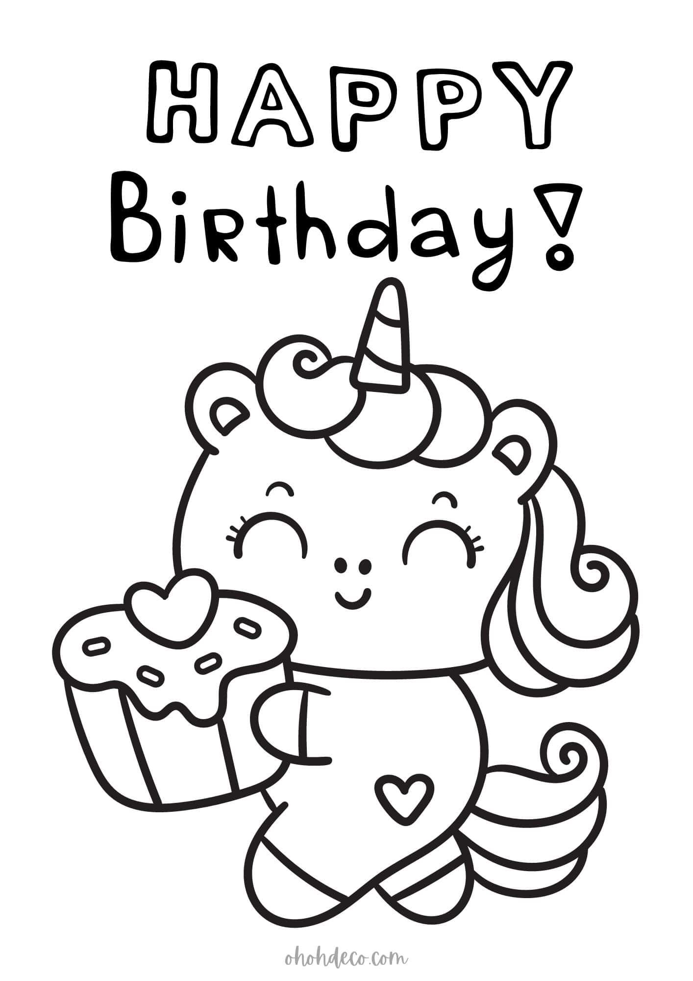 happy birthday printable coloring pages happy birthday printable coloring pages