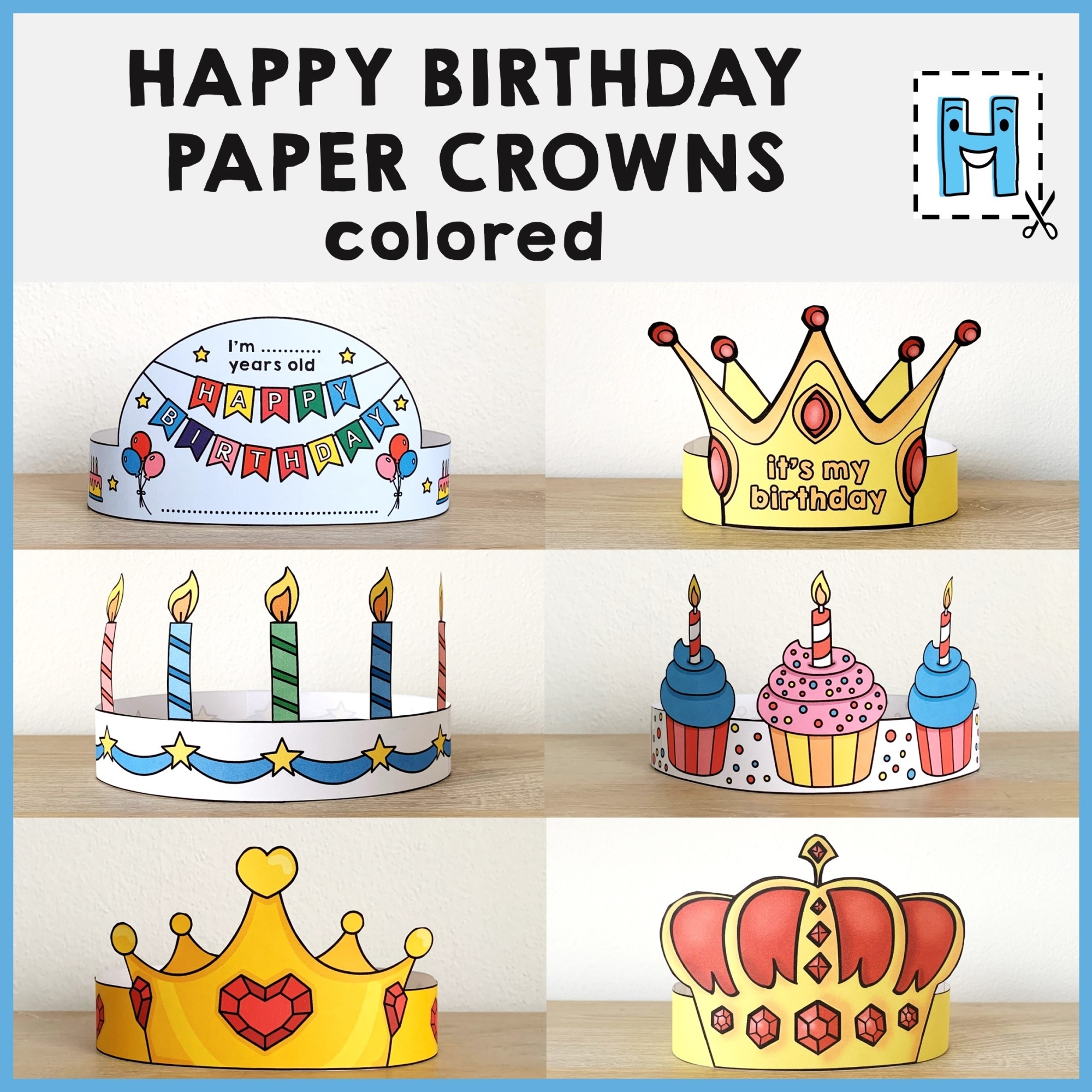Happy Birthday Paper Crowns Headbands Hats Printable Craft Activity Made By Teachers