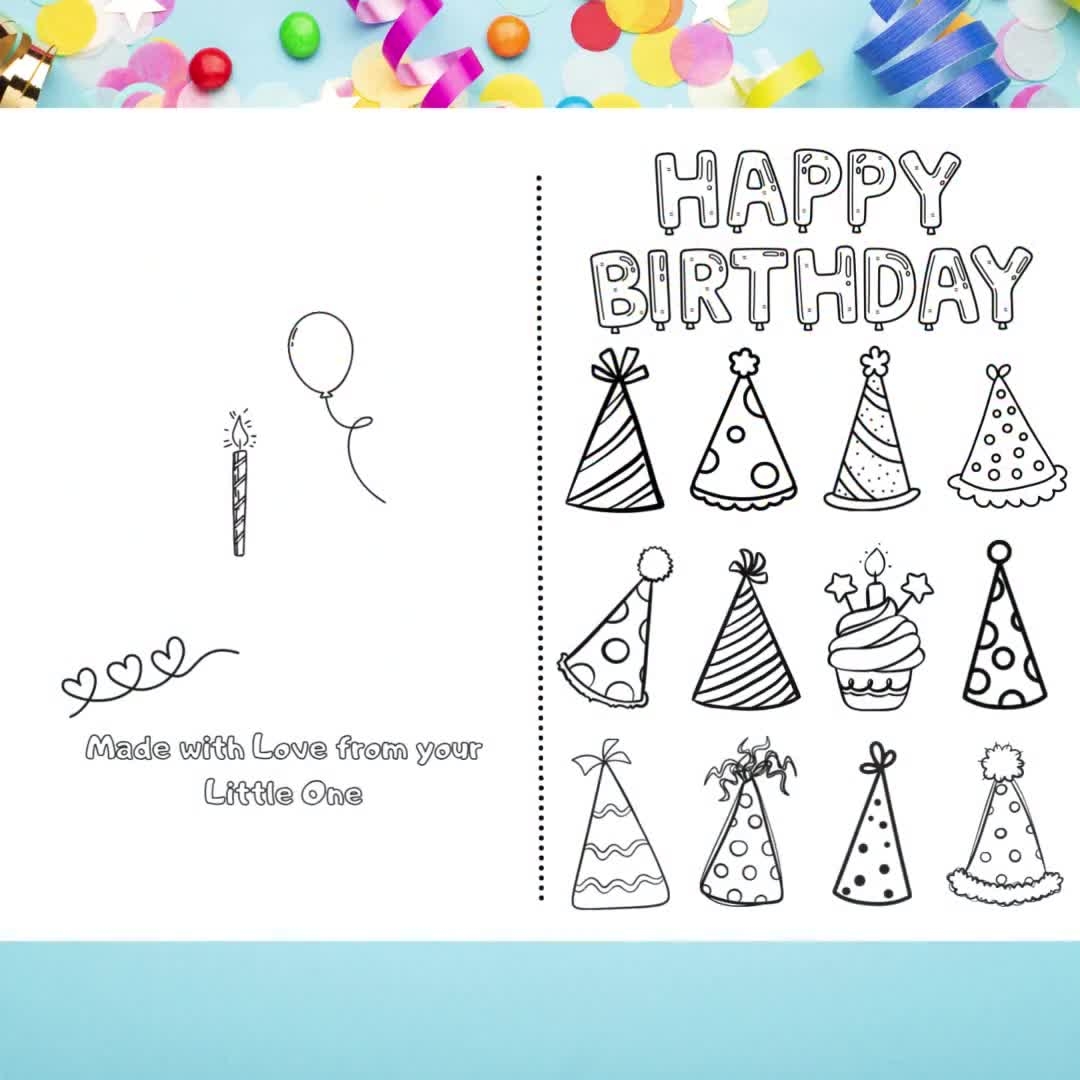 foldable printable birthday cards to color foldable printable birthday cards to color