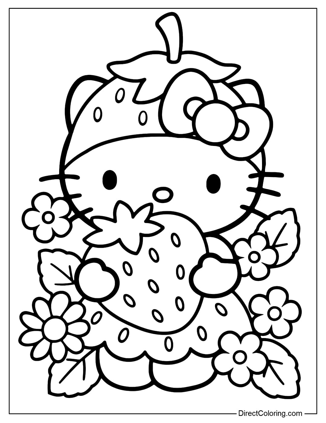 free printable hello kitty colouring pages