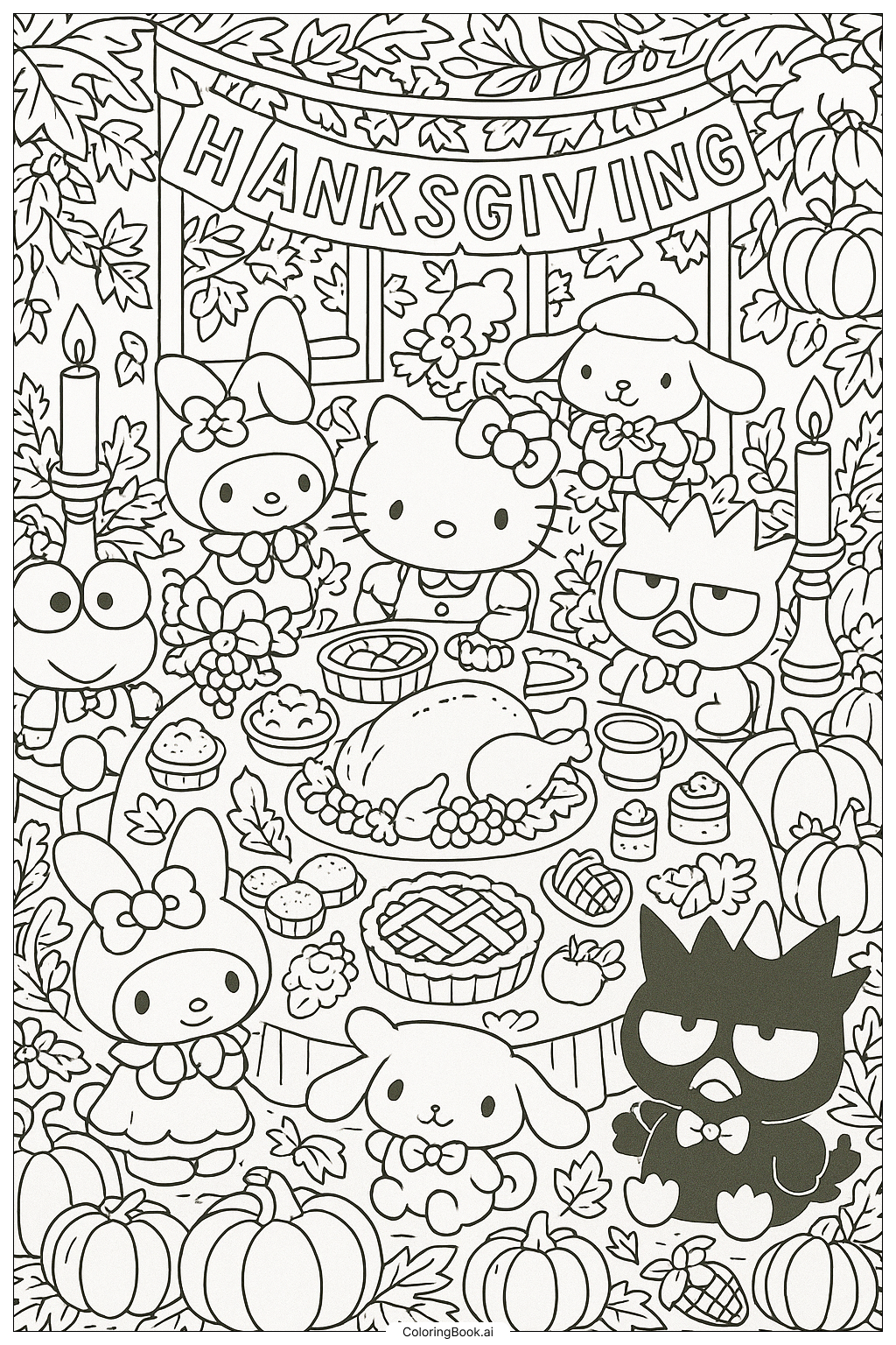 printable hello kitty colouring pages