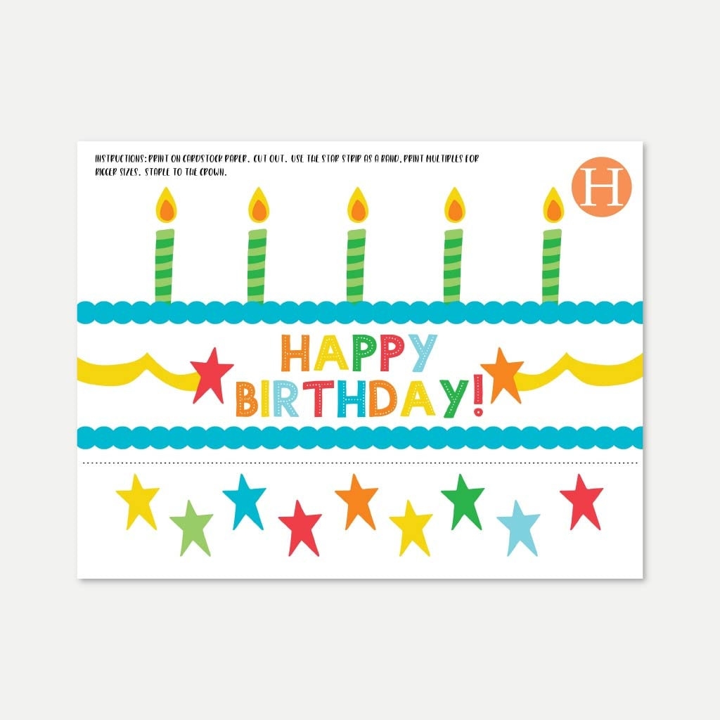 Kids Birthday Crown Template Printable Birthday Headband Editable Bday Party Crown Colorful DIY Paper Hat For Boys Girls First Birthday Etsy