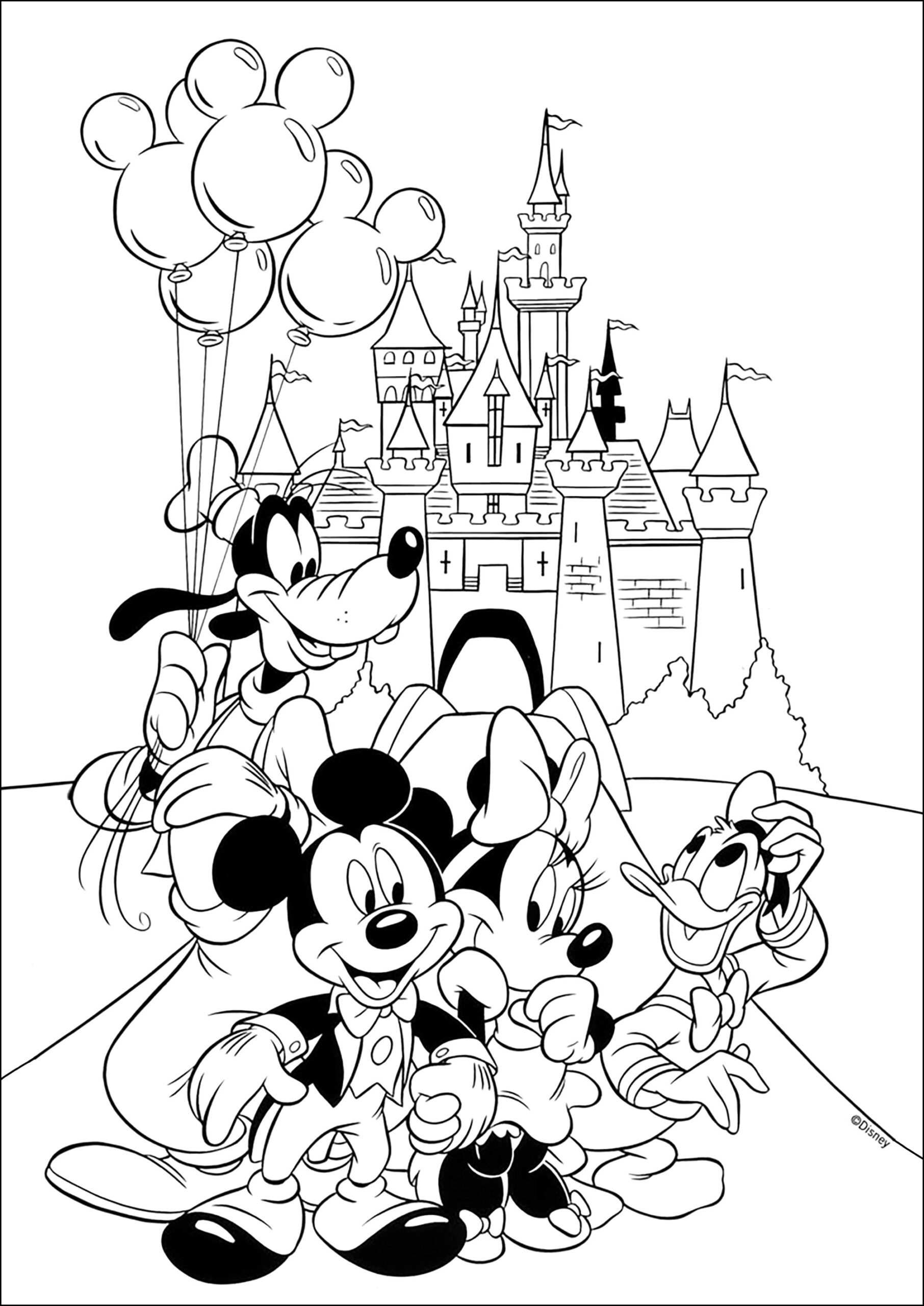 Magical Adventure At Disneyland Castle Disneyland Coloring Pages