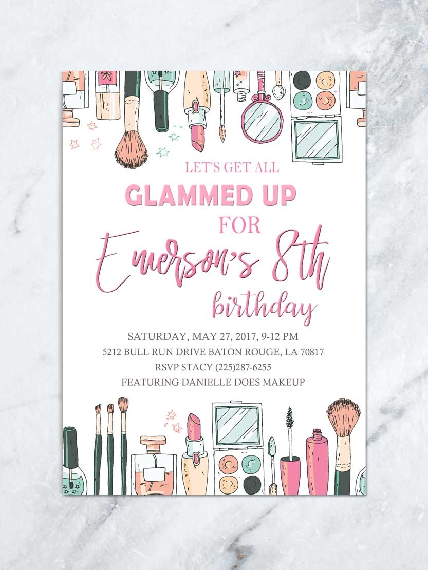 Make up Birthday Invitation Glitz Glam Dress Up Party Make up Spa Spa Sleepover Party DIGITAL FILE TDA Party On Paper Make up Birthday Invitation Glitz Glam Dress Up Party Make up Spa Spa Sleepover Party DIGITAL FILE TDA Party On Paper