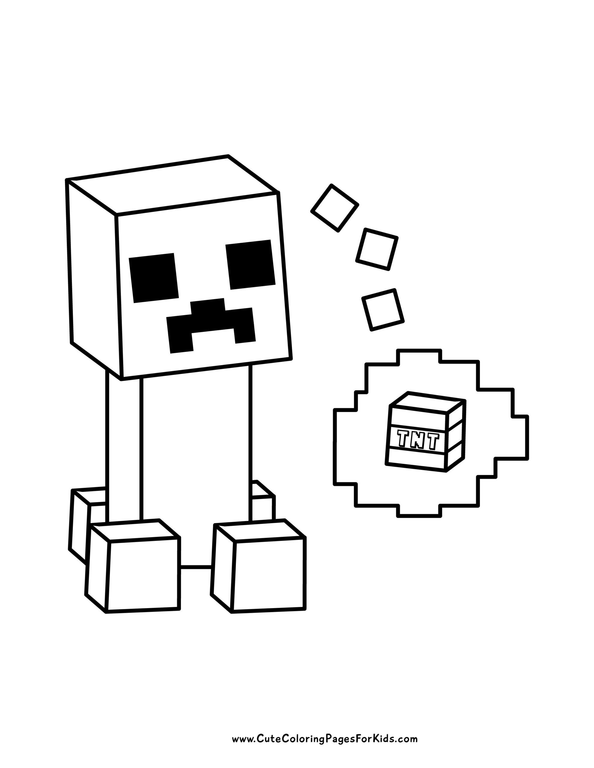 minecraft colouring printable
