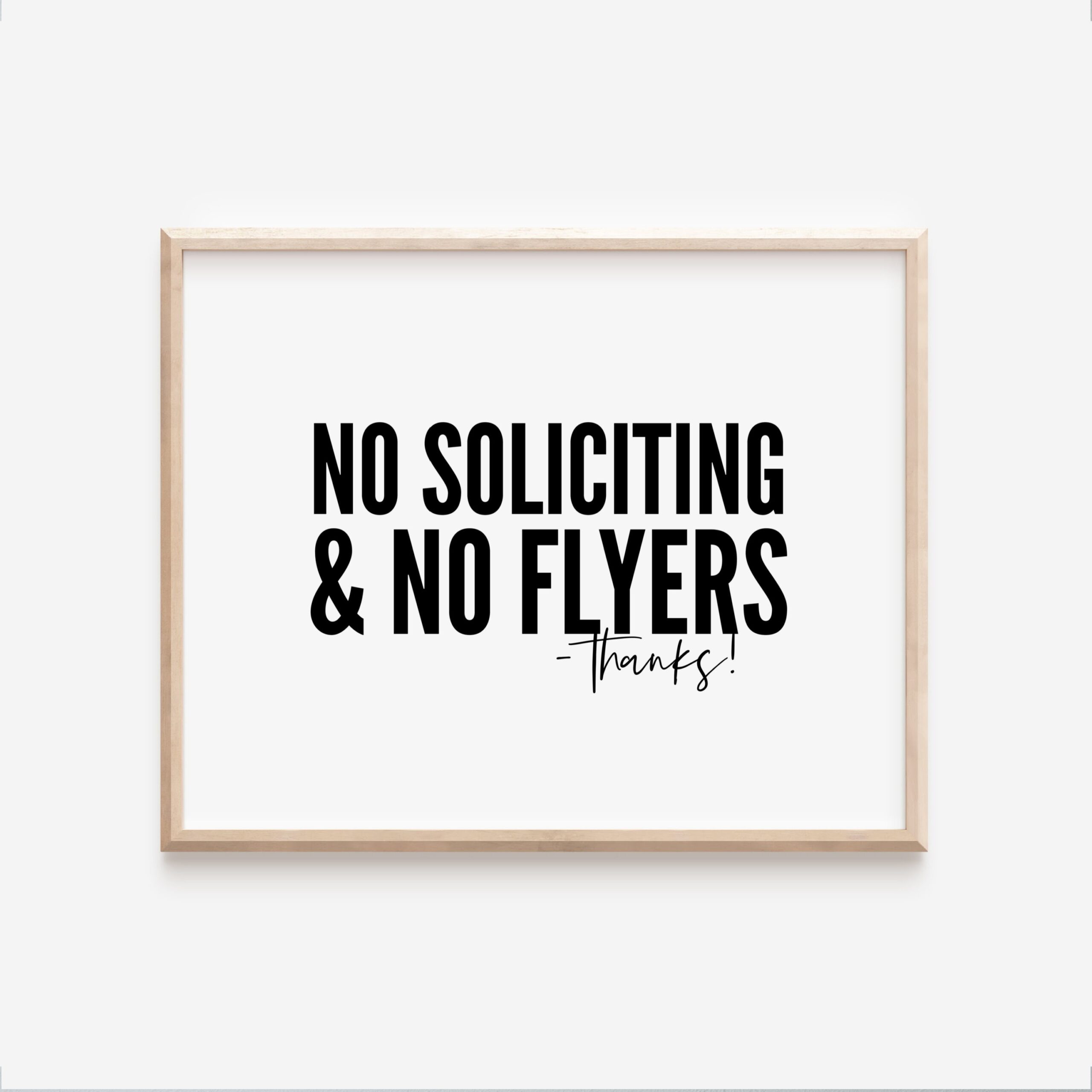No Soliciting No Flyers Sign Digital Printable Front Door Sign Etsy Israel