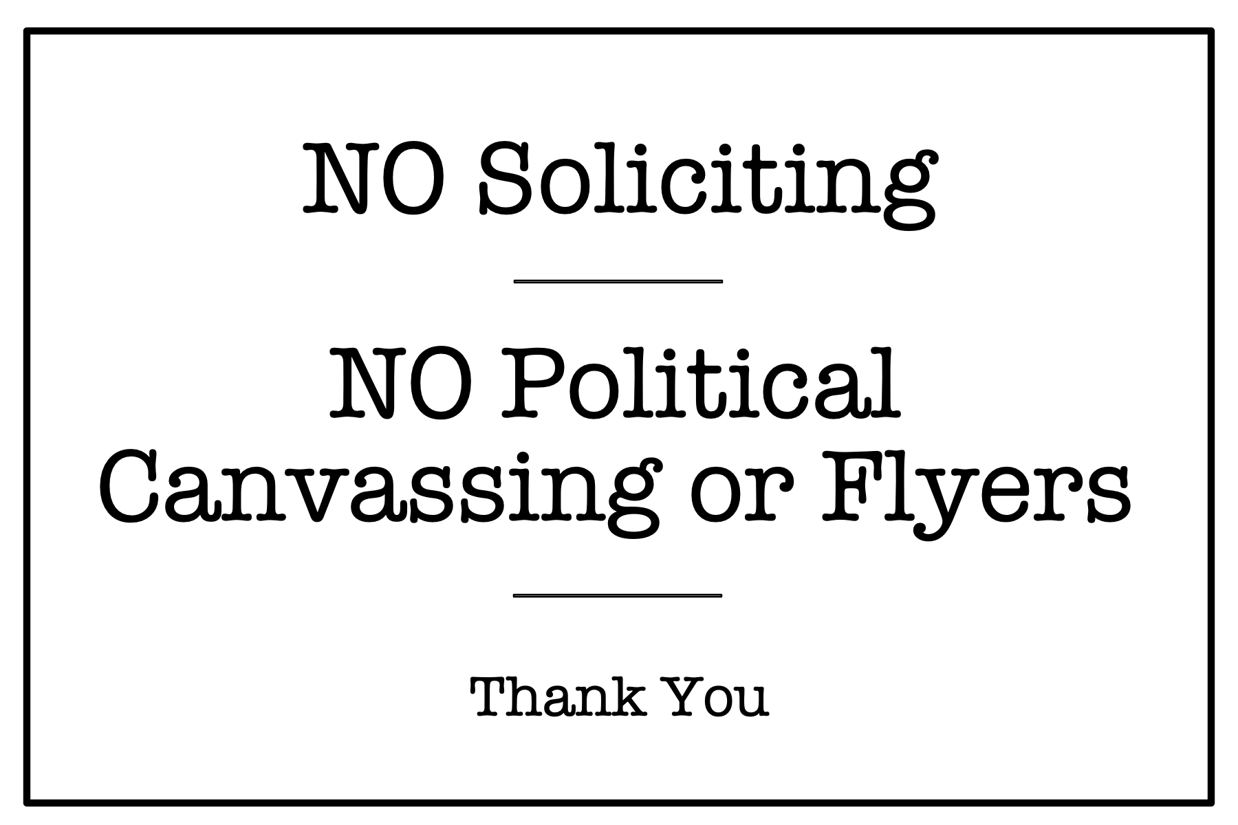 no soliciting sign printable