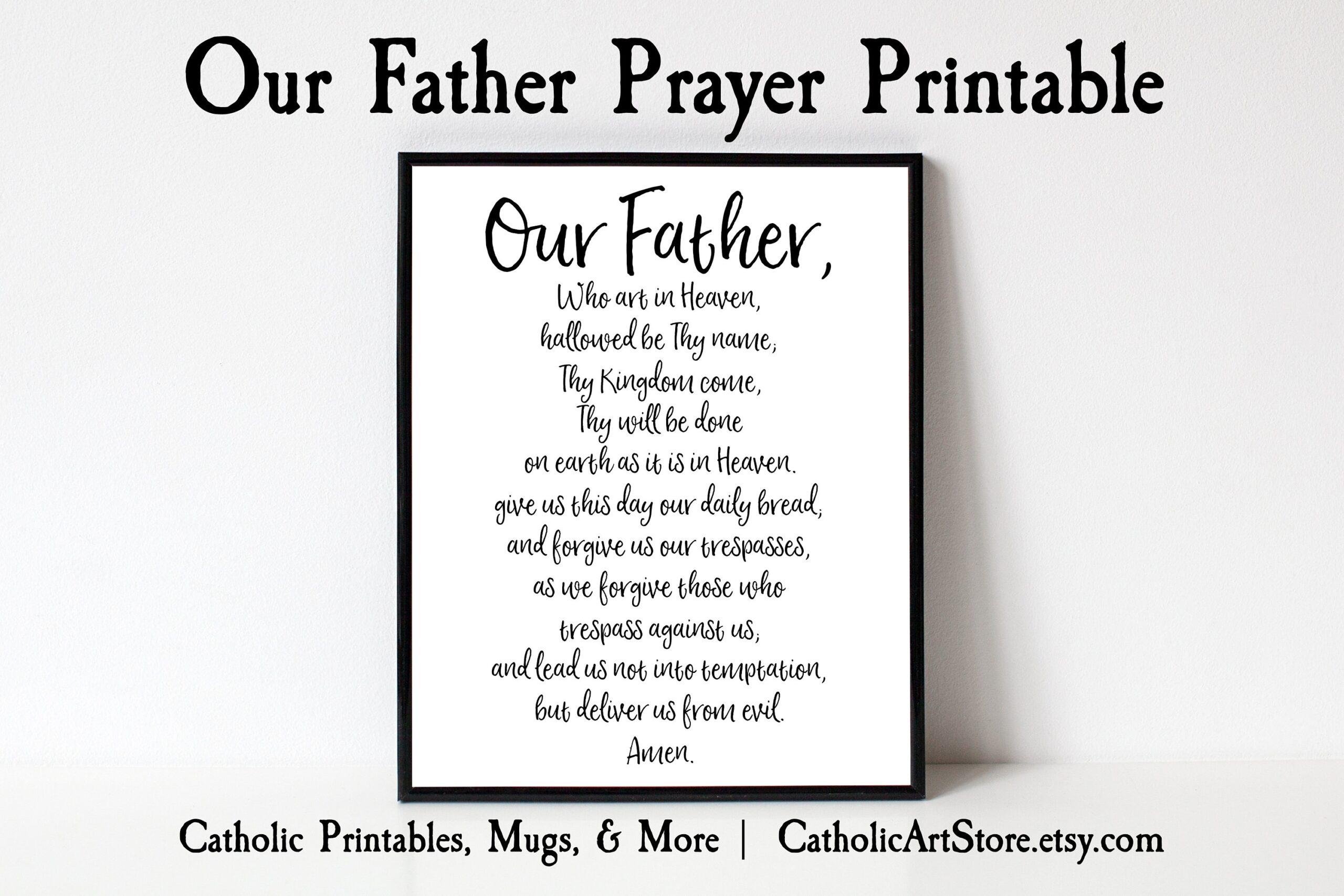 Our Father Printable Prayer The Lord s Prayer Digital Art Catholic Wall Art Religious Home Decor Bible Study Sunday School Rectory Decor Etsy