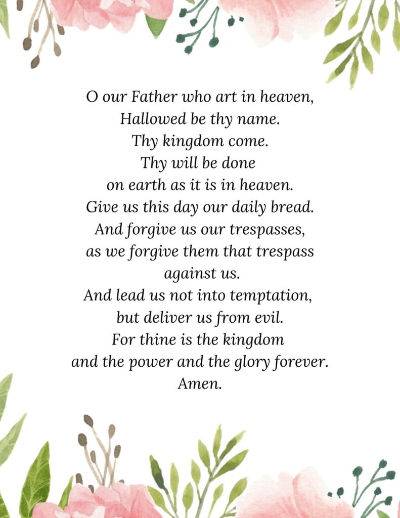the our father prayer printable