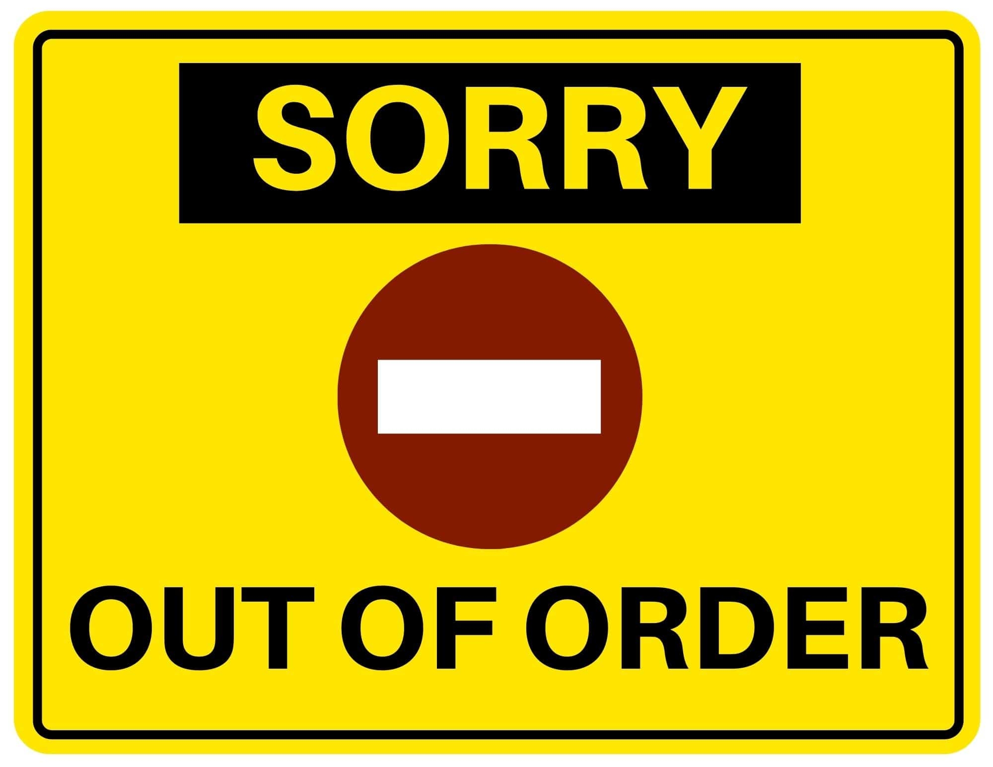 out of order sign printable