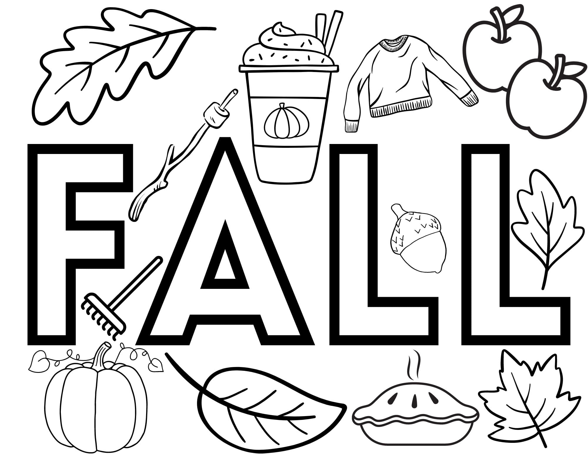 printable fall coloring sheets