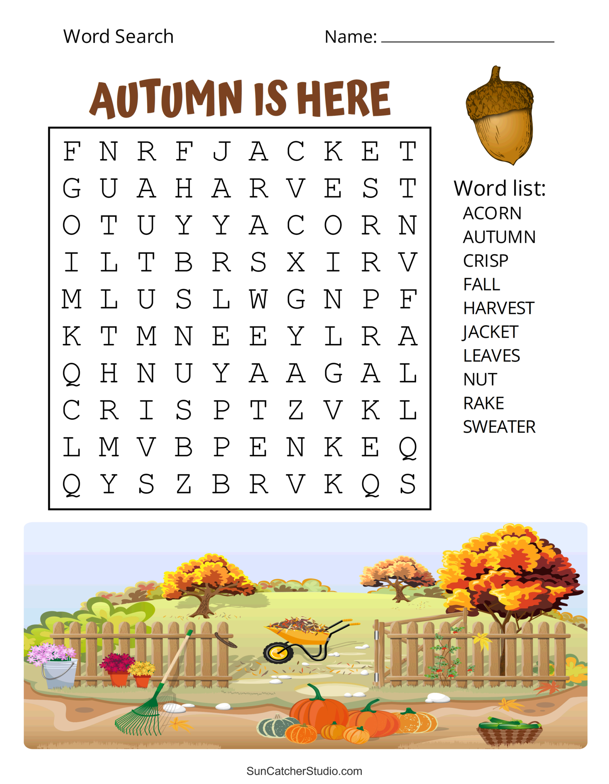 Printable Fall Word Search Puzzles Autumn Word Search Free Printables Lettering SVG Files Tools Apps