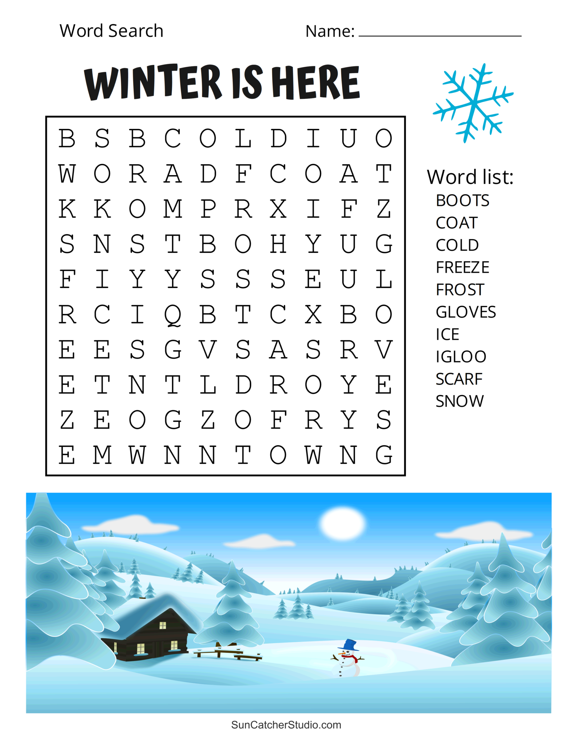 Printable Winter Word Search Puzzles Word Find Free Printables Lettering SVG Files Tools Apps