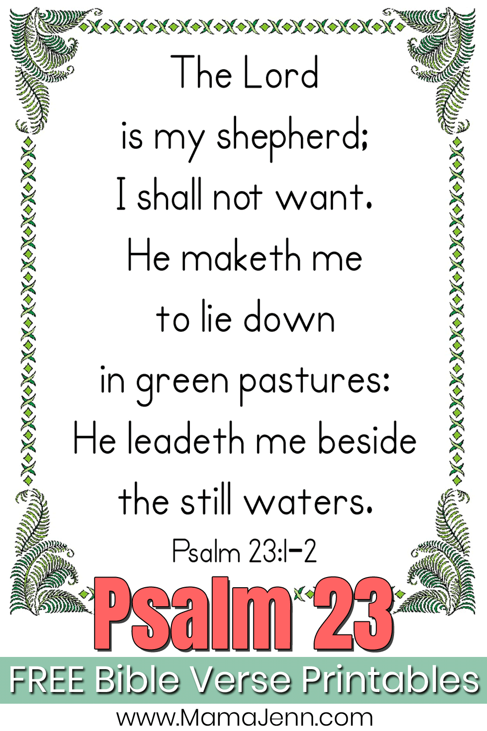 psalm 23 printable psalm 23 printable
