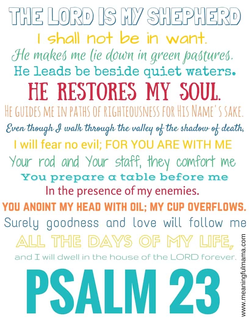 Psalm 23 Free Printable Psalm 23 Free Printable