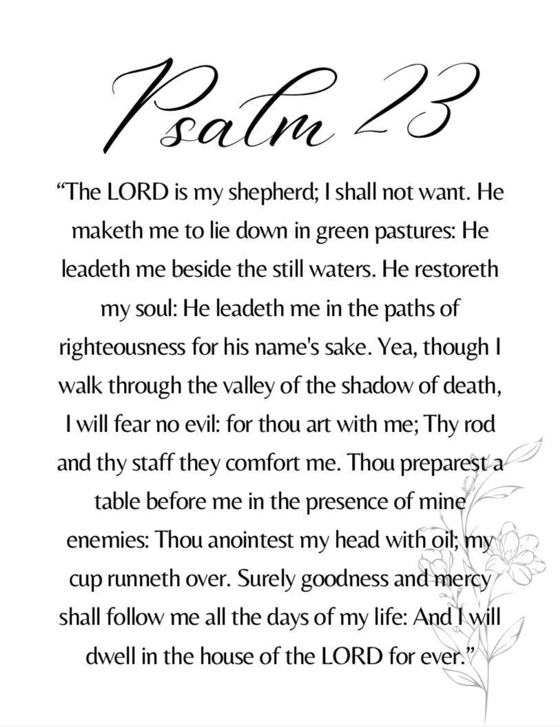 PSALMS 23 KJV Printable 8 5 X 11 A4 Size Etsy Israel PSALMS 23 KJV Printable 8 5 X 11 A4 Size Etsy Israel