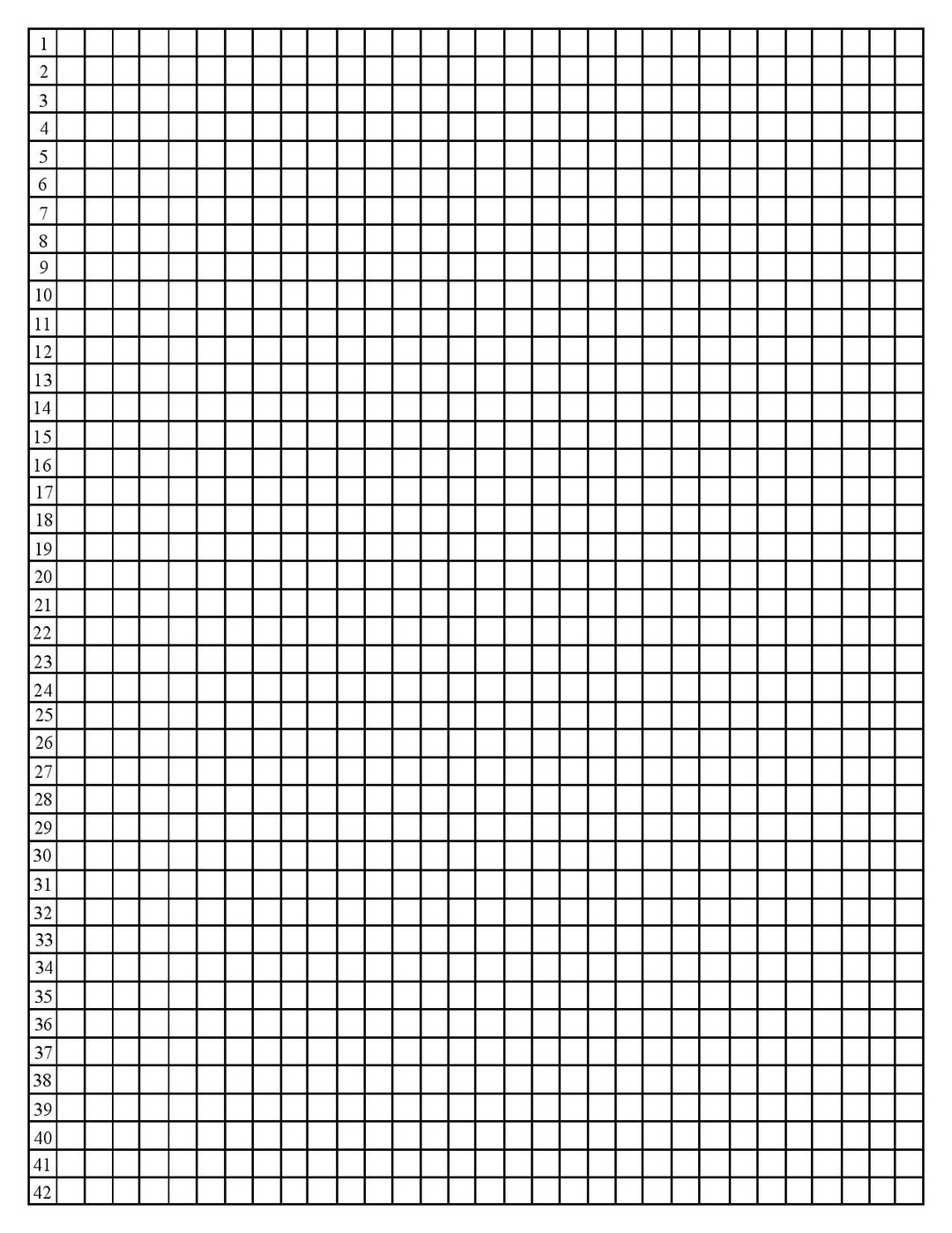 Quarter inch Graph Paper With Line Numbers Etsy