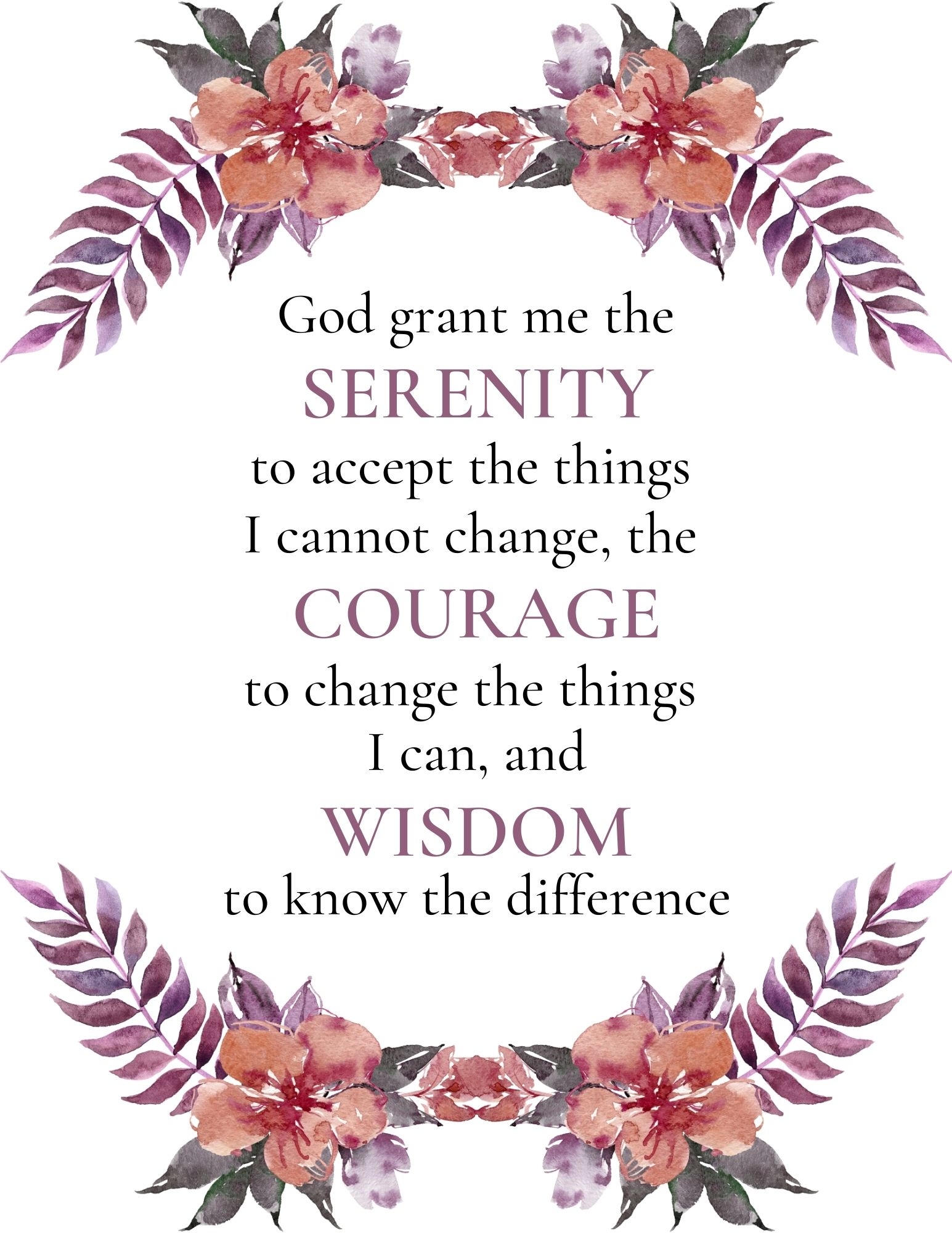 Serenity Prayer Printable Image Free Printable Study Planner