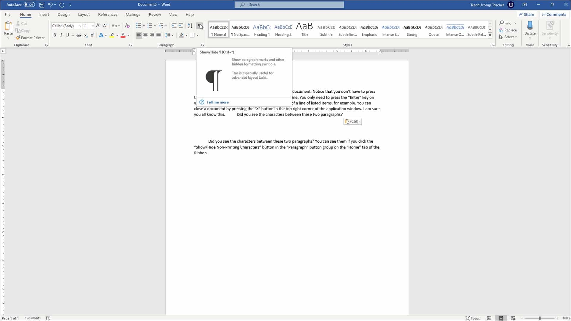 Show Non Printing Characters In Word Instructions And Video