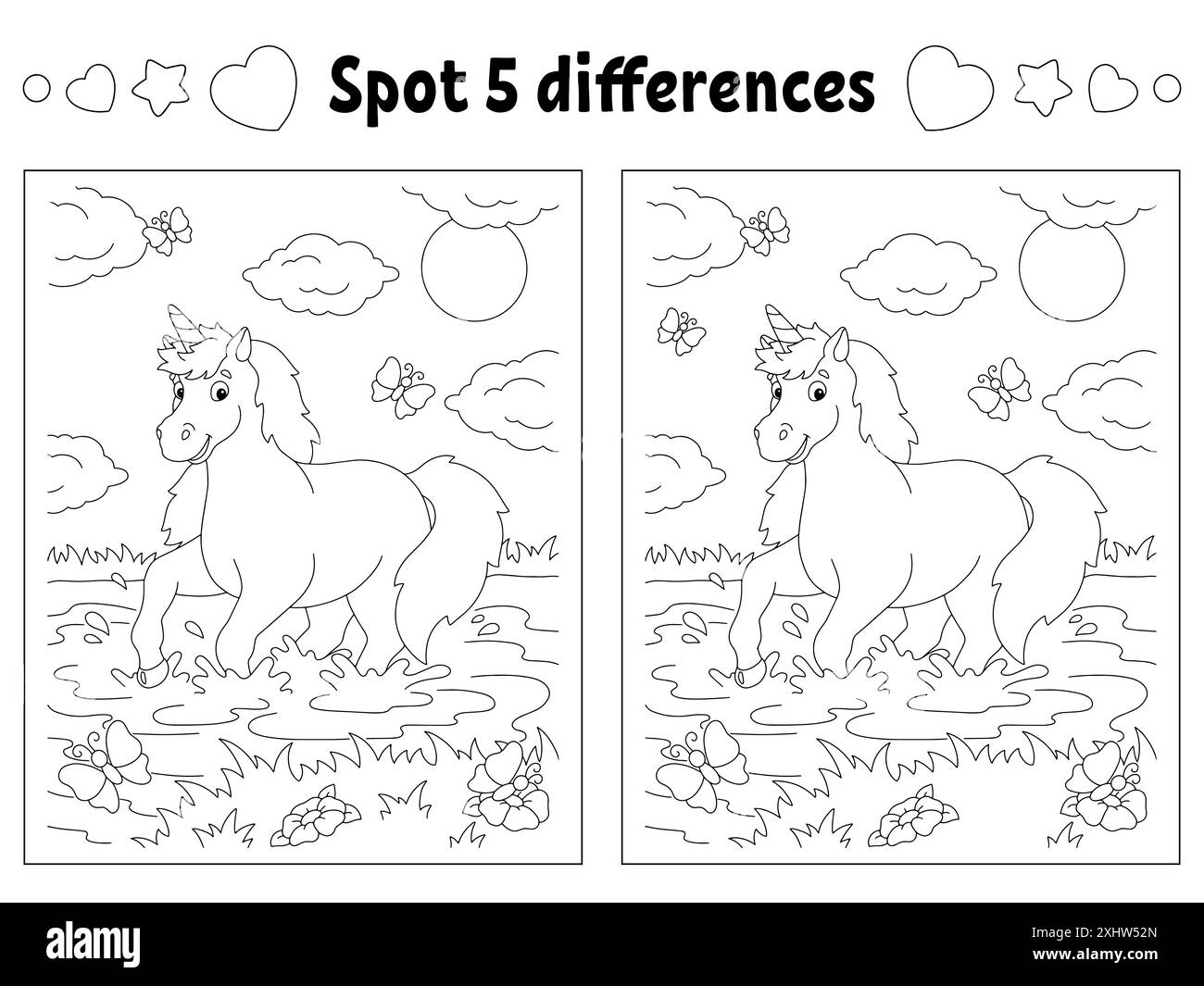 Spot The Difference Puzzle Black And White Stock Photos Images Alamy