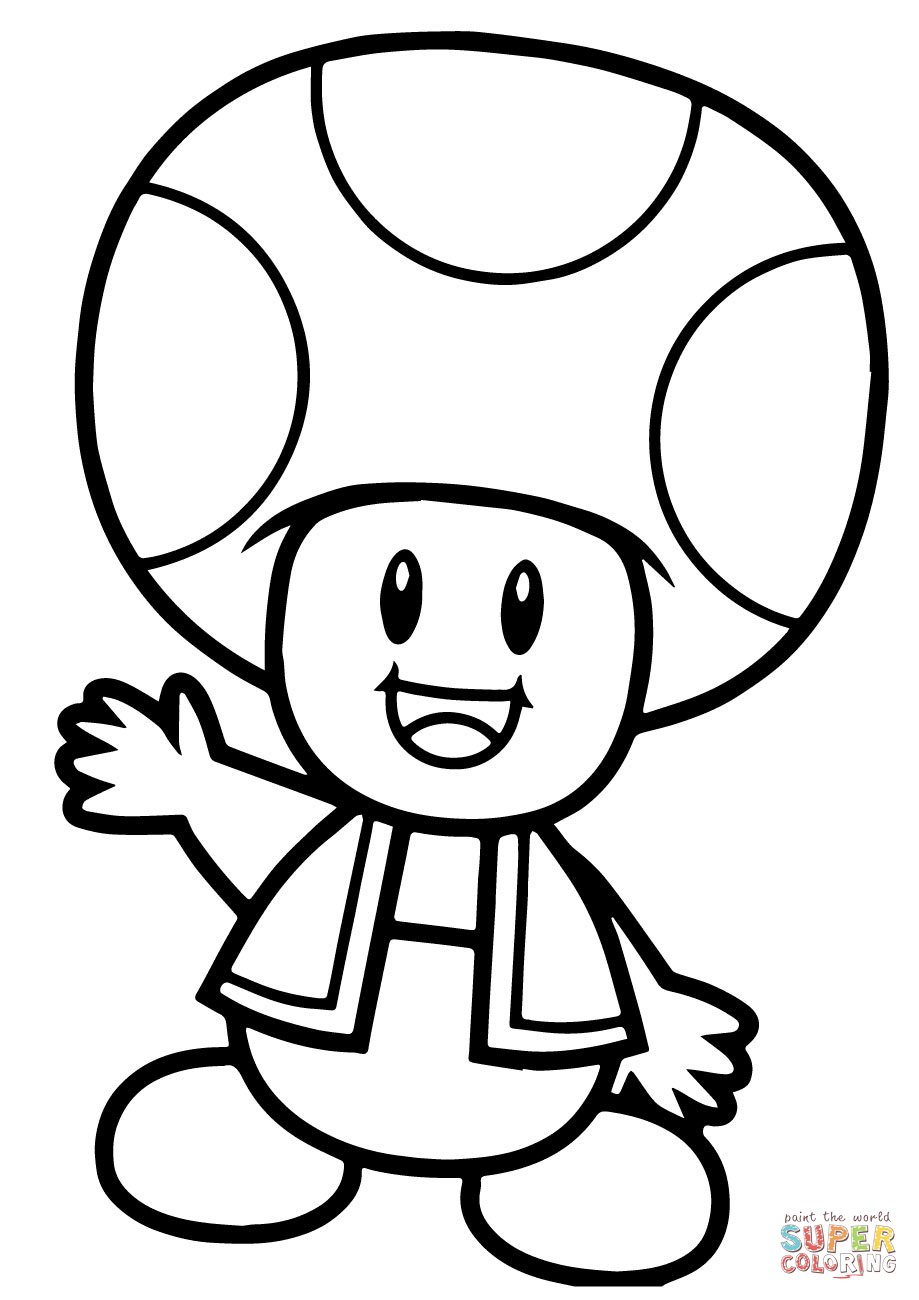 Super Mario Bros Toad Coloring Page Free Printable Super Mario Bros Toad Coloring Page Free Printable